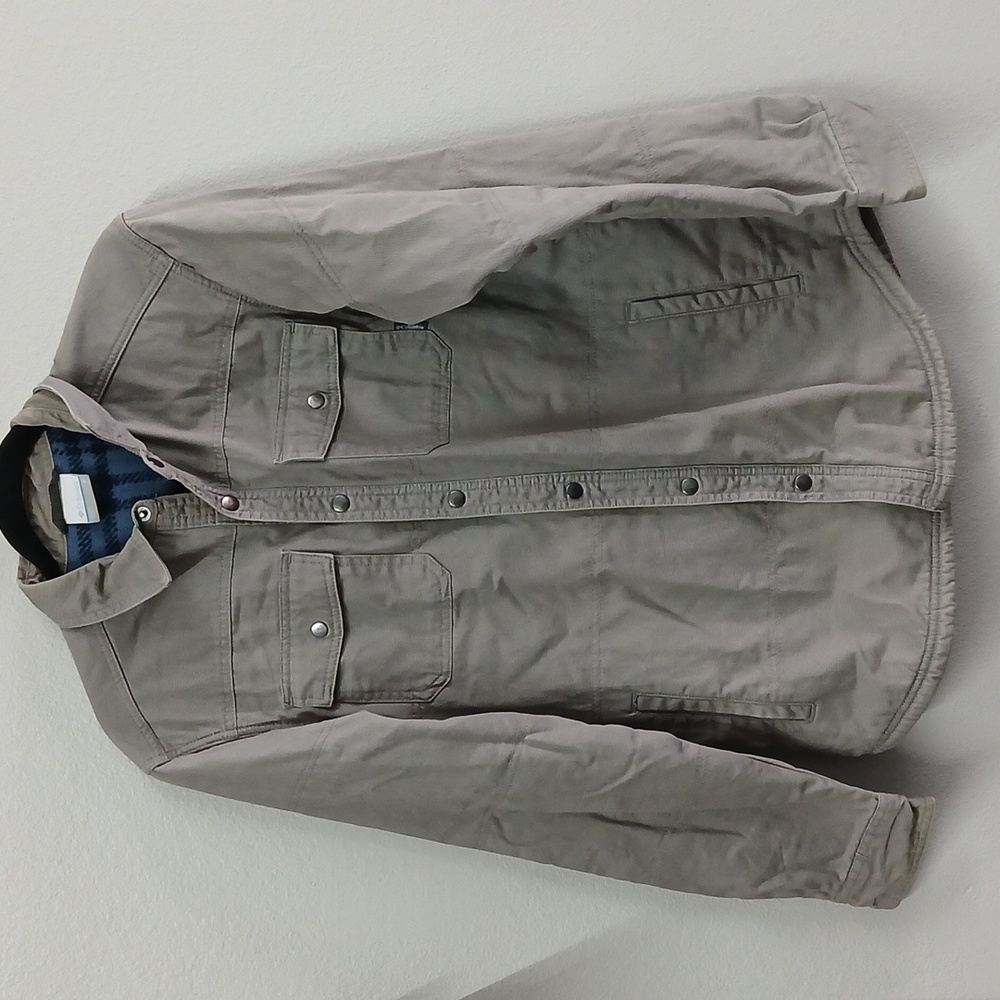 Columbia Fleece Lined Work Jacket Button Up/snap Size Small